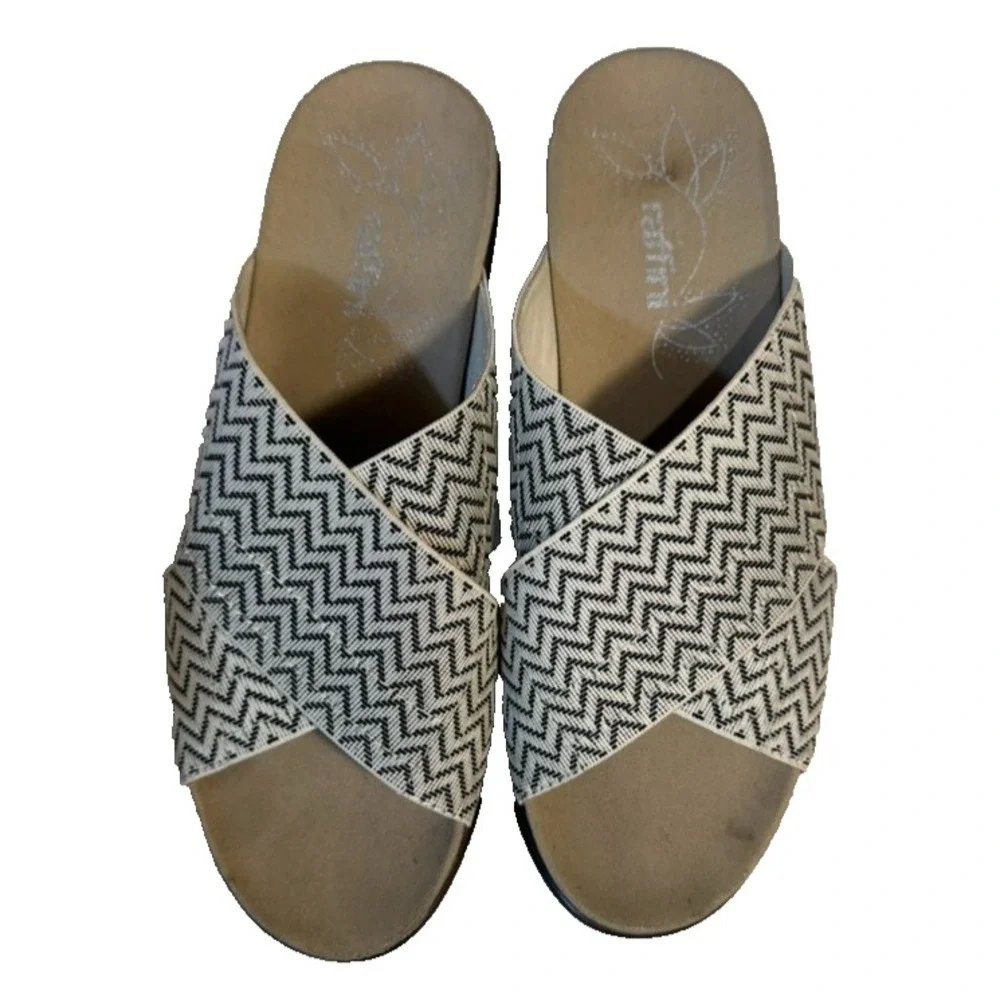 Raffini Nolce Natural Multicolor Slide Sandals Size 9.5 US / 40 EUR